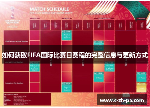 如何获取FIFA国际比赛日赛程的完整信息与更新方式 如何获取FIFA国际比赛日赛程的完整信息与更新方式